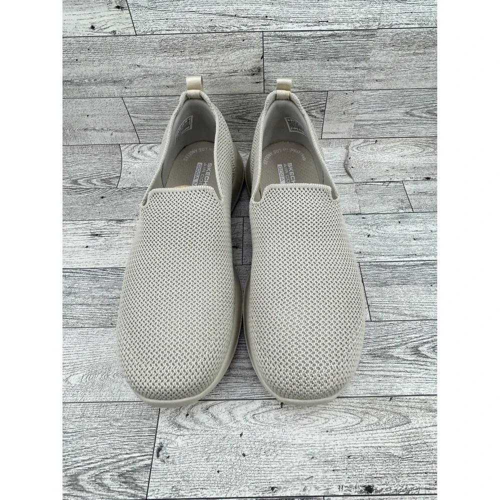 Skechers Go Walk Joy Women Sz 7 Taupe Mesh Slip On Walking Shoes 124187 TPE